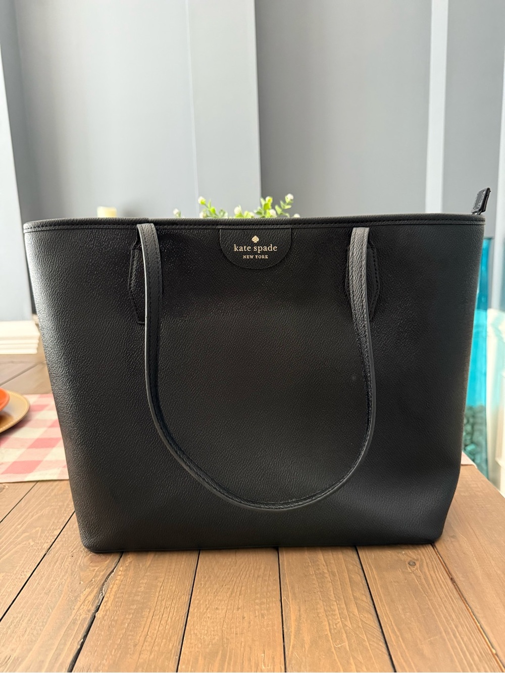 kate spade Black Pebbled Leather Tote